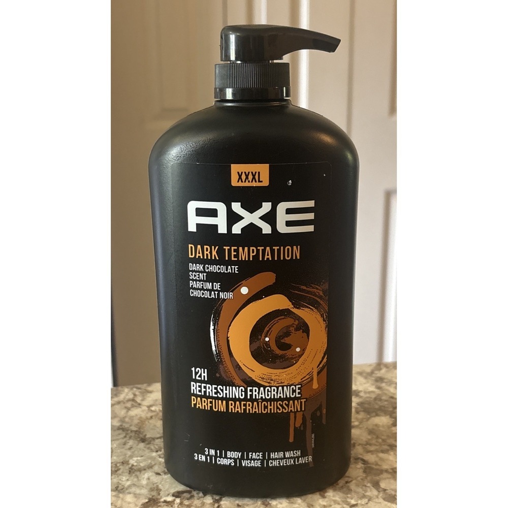 Axe Dark Temptation Chocolate 12H 3-in-1 Body, Face & Hair‎ Wash XXXL 33.8 FL Oz